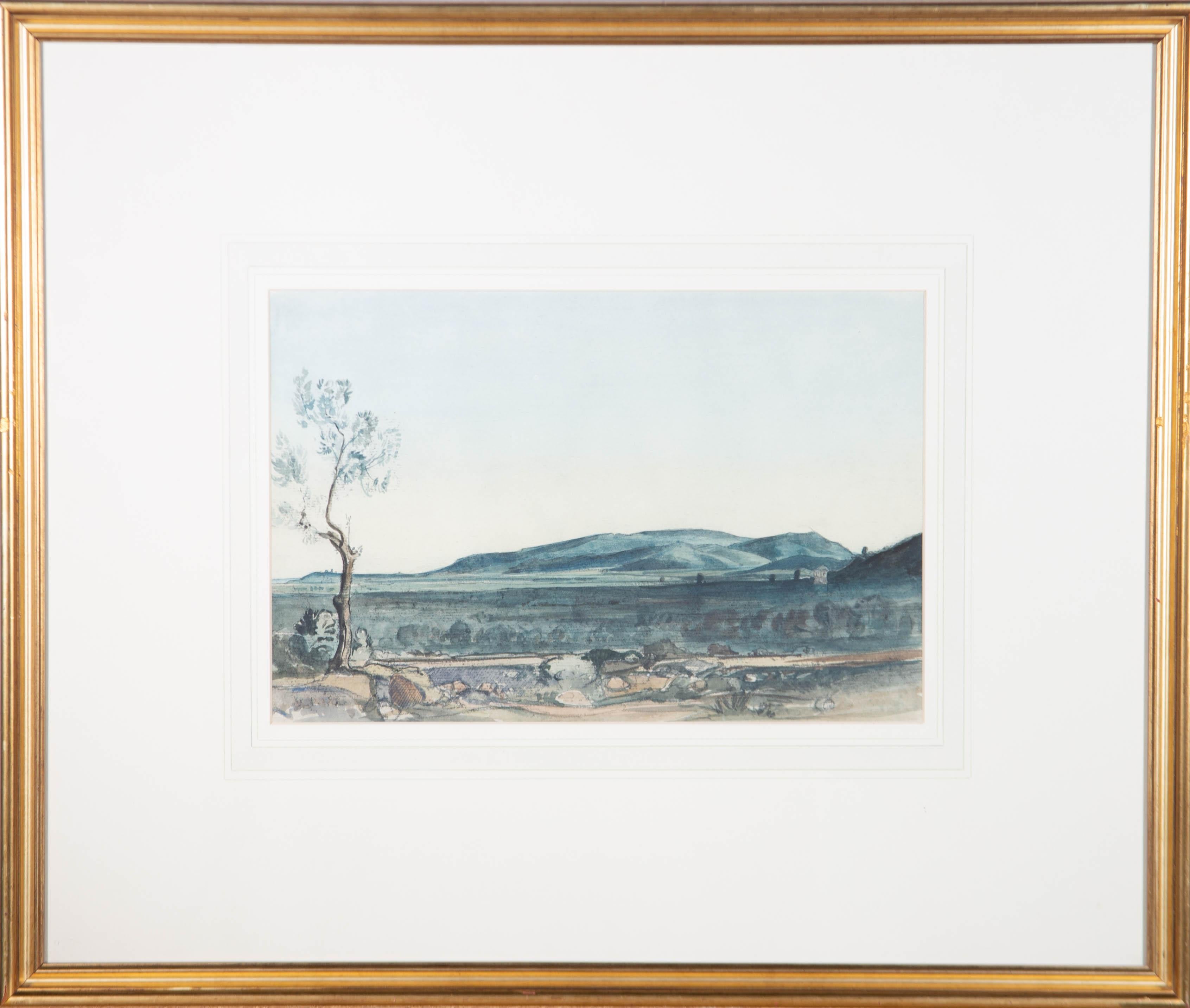 Claude Muncaster RWS ROI Landscape Art - Claude Muncaster RWS (1903-1974) - 20th Century Watercolour, Majorcan Landscape
