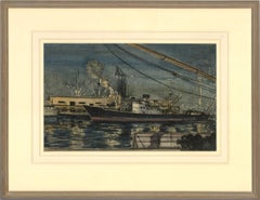 Claude Muncaster RWS (1903-1974) - Mid 20th Century Watercolour, Genoa Docks