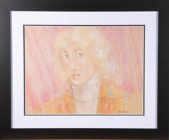 Vintage Peter Collins ARCA - Signed 1980 Pastel, The Young Woman
