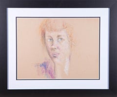 Peter Collins ARCA - Pastel du XXe siècle, Femme aux yeux bleus