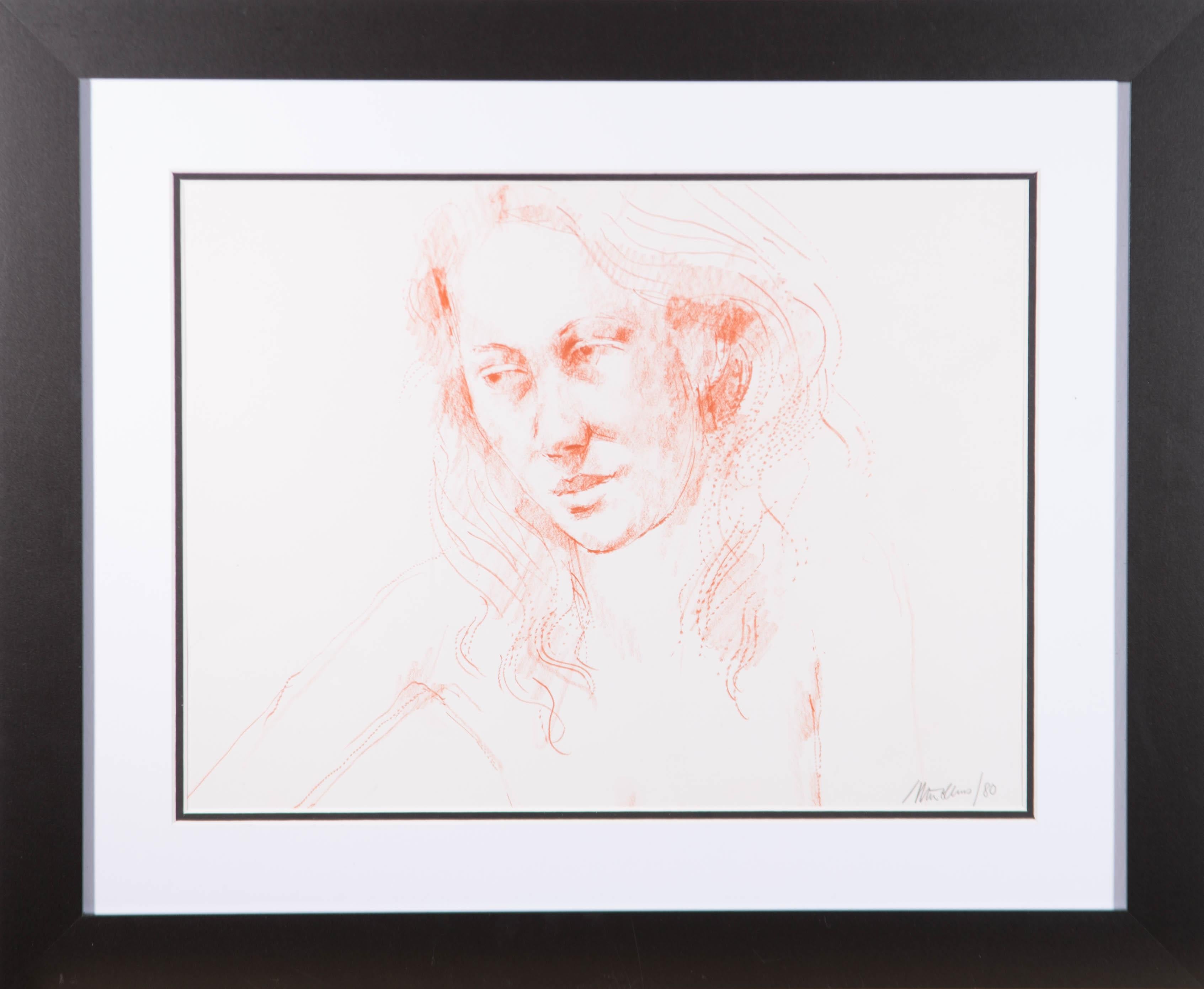 Un beau portrait d'une jeune femme par l'artiste britannique classé Peter Collins. Très bien présenté dans un cadre noir contemporain avec double carte de montage. Signé et daté. On a tissé.