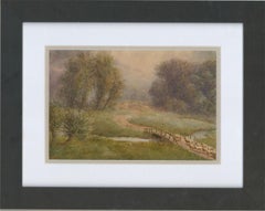 J.W. Oddie (fl.1882-1886) - Late 19th Century Watercolour, Herding Sheep