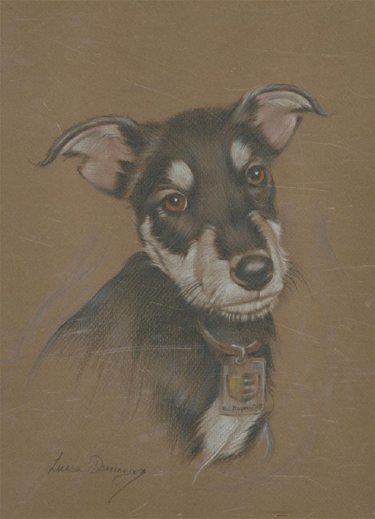 Luisa Dominguez - Signed & Framed Contemporary Pastel, The Mayor's Mutt For Sale 2