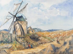 D. M. Barford- Signed & Framed Mid 20th Century Watercolour, Portuguese Windmill