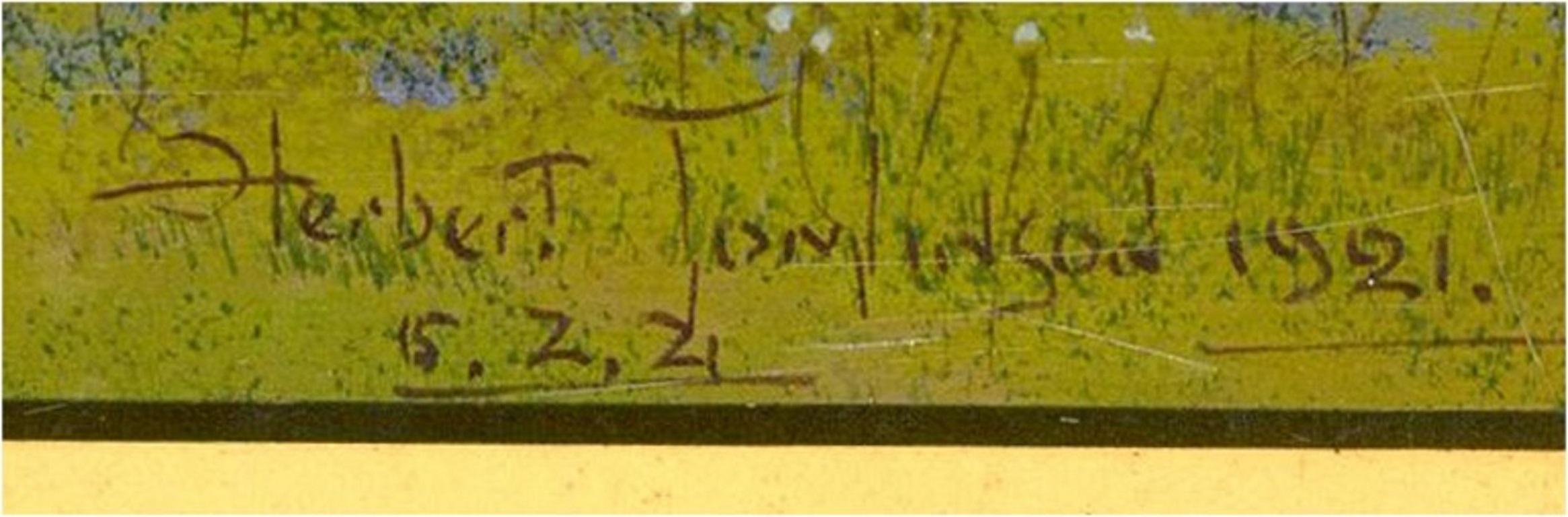 Herbert Tomlinson - Signed & Framed 1921 Gouache, Spring Woodland For Sale 3