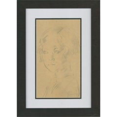 Vintage Alfred Kingsley Lawrence RA (1893-1975) - Graphite Drawing, Young Girl