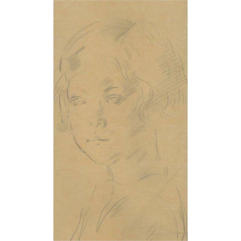 Alfred Kingsley Lawrence RA (1893-1975) - Graphite Drawing, Young Girl For Sale 1