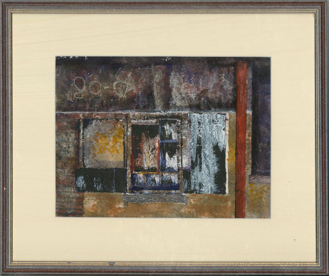 An engaging watercolour painting with acrylic and pastel details by the artist Peter Clarkson. The scene depicts an abandoned, ruined house in Sicily. Unsigned. There is an artist's label on the reverse inscribed with the artist's name and title.