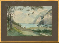 Vintage R. Cailleux - 1906 Watercolour, Lac des Quatre Cantons