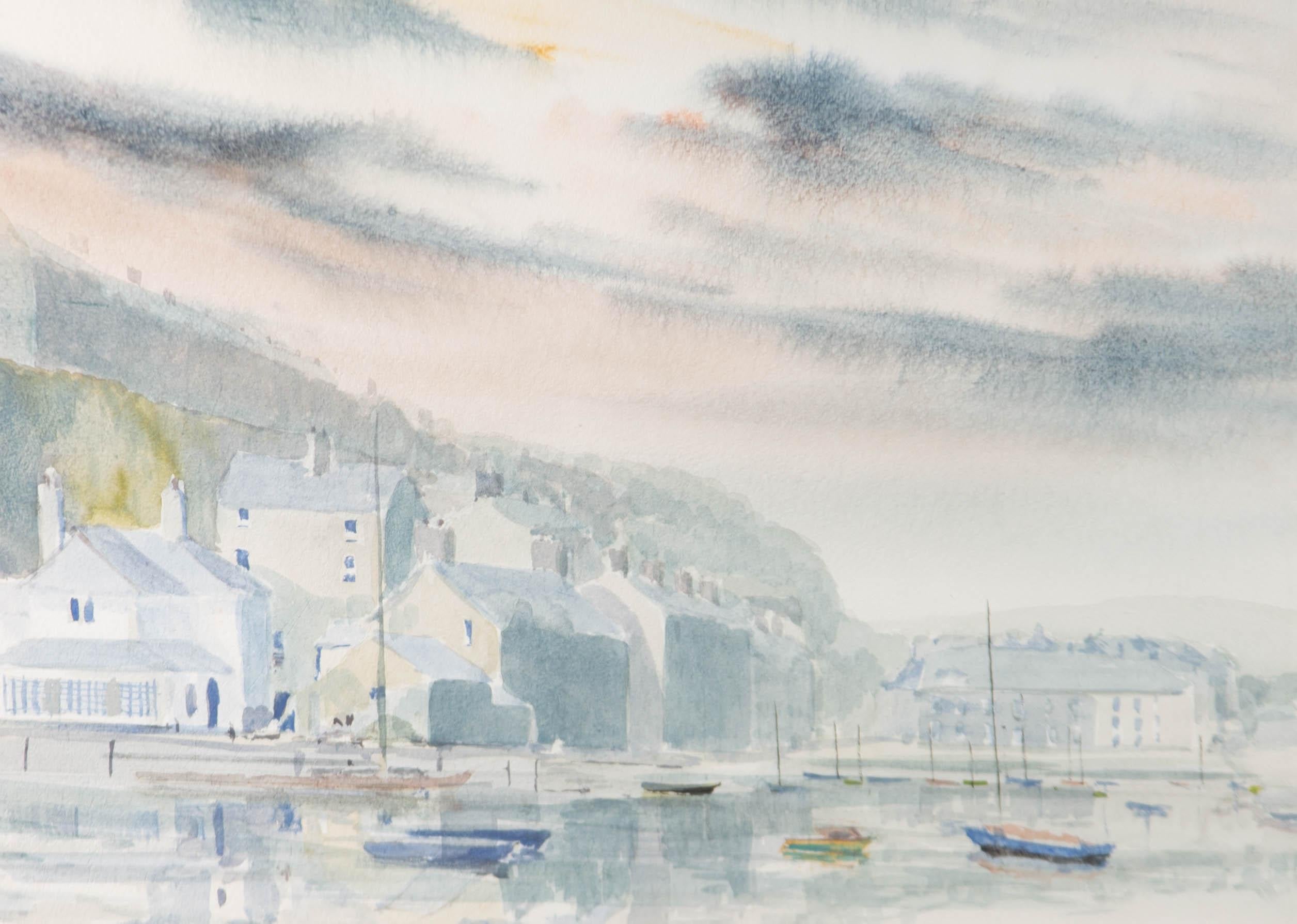 J.K. Roberts - 1987 Watercolour, Porthmadog Harbour For Sale 1