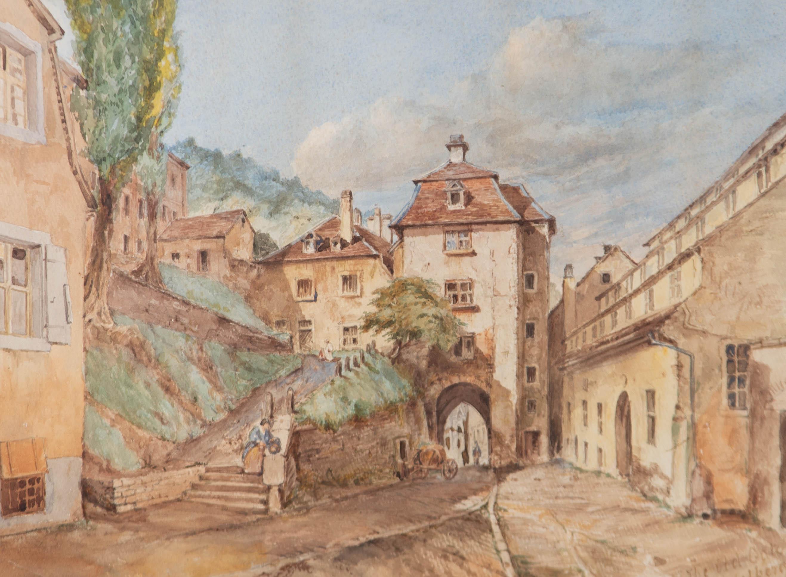 Attrib. T.M. Richardson Jnr. RWS (1813-1890) - 1858 Watercolour, The Old Gate For Sale 1