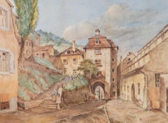 Attrib. T.M. Richardson Jnr. RWS (1813-1890) - 1858 Watercolour, The Old Gate