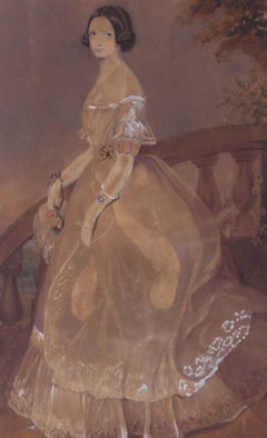 M. K. Walton - 1854 Watercolour, The Debutante