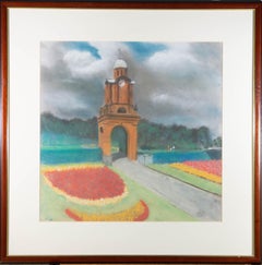 Gerahmter Pastell-Holbeck-Uhrturm, Scarborough, 20. Jahrhundert