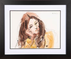 Vintage Peter Collins ARCA - 1974 Watercolour, Yellow Jumper