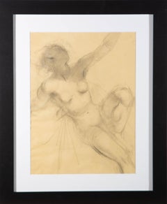Vintage Alfred Kingsley Lawrence RA (1893-1975) - Charcoal Drawing, Nude Study