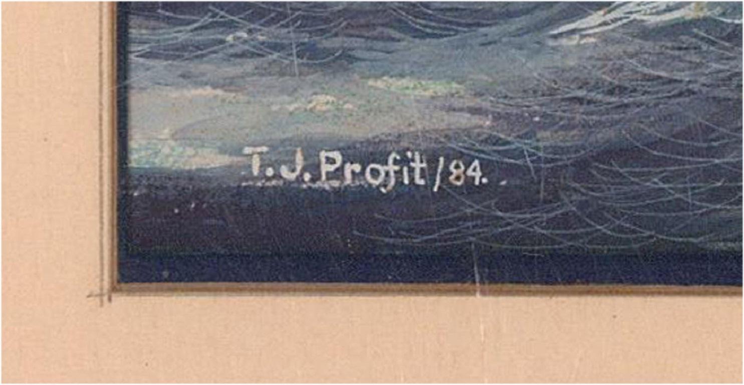 T. J. Profit - Signed & Framed 1984 Watercolour, Thermopylae Rounding Cape Horn For Sale 3