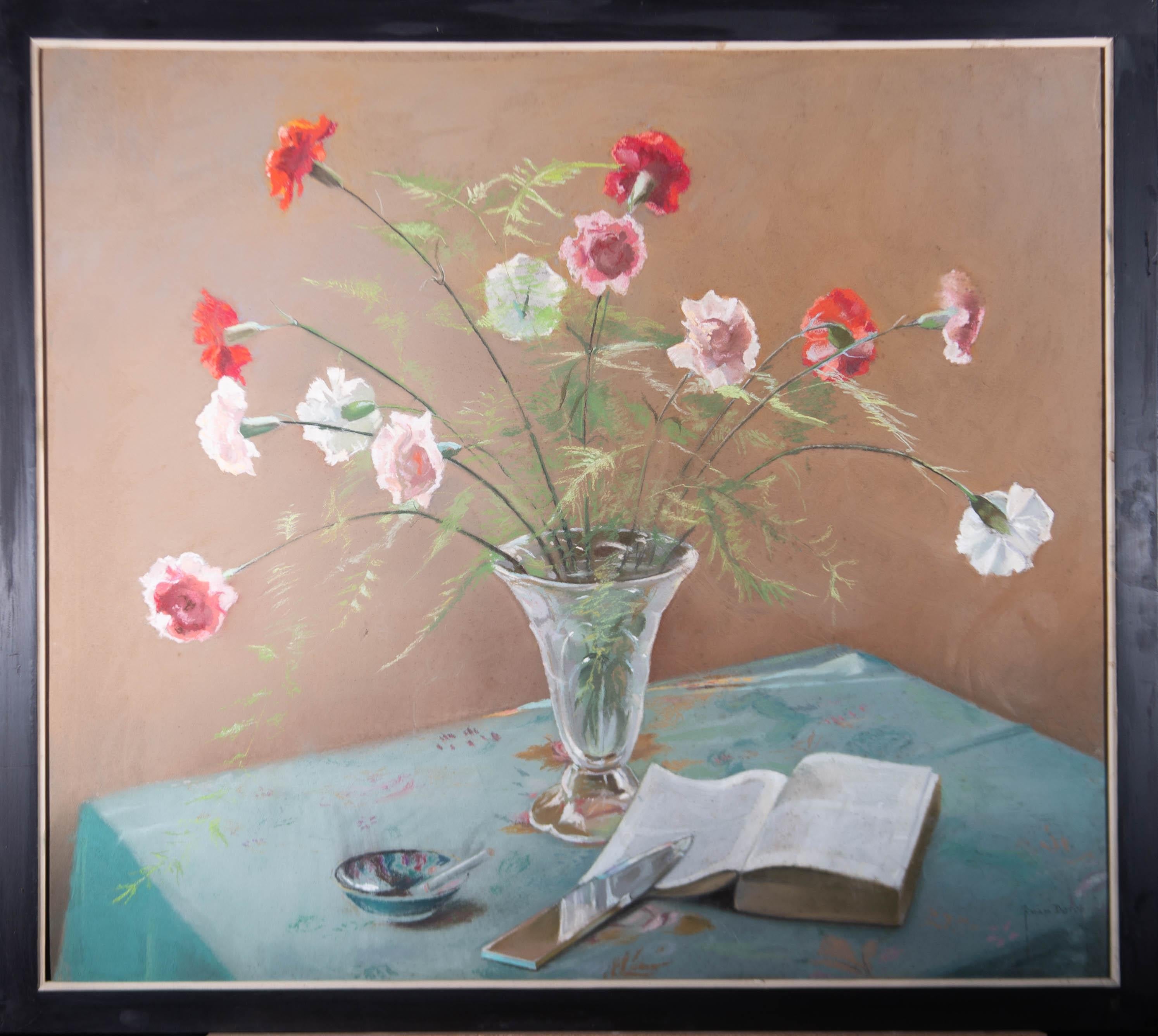 Unknown Still-Life – Pastell aus der Mitte des 20. Jahrhunderts – die einfachen Dinge