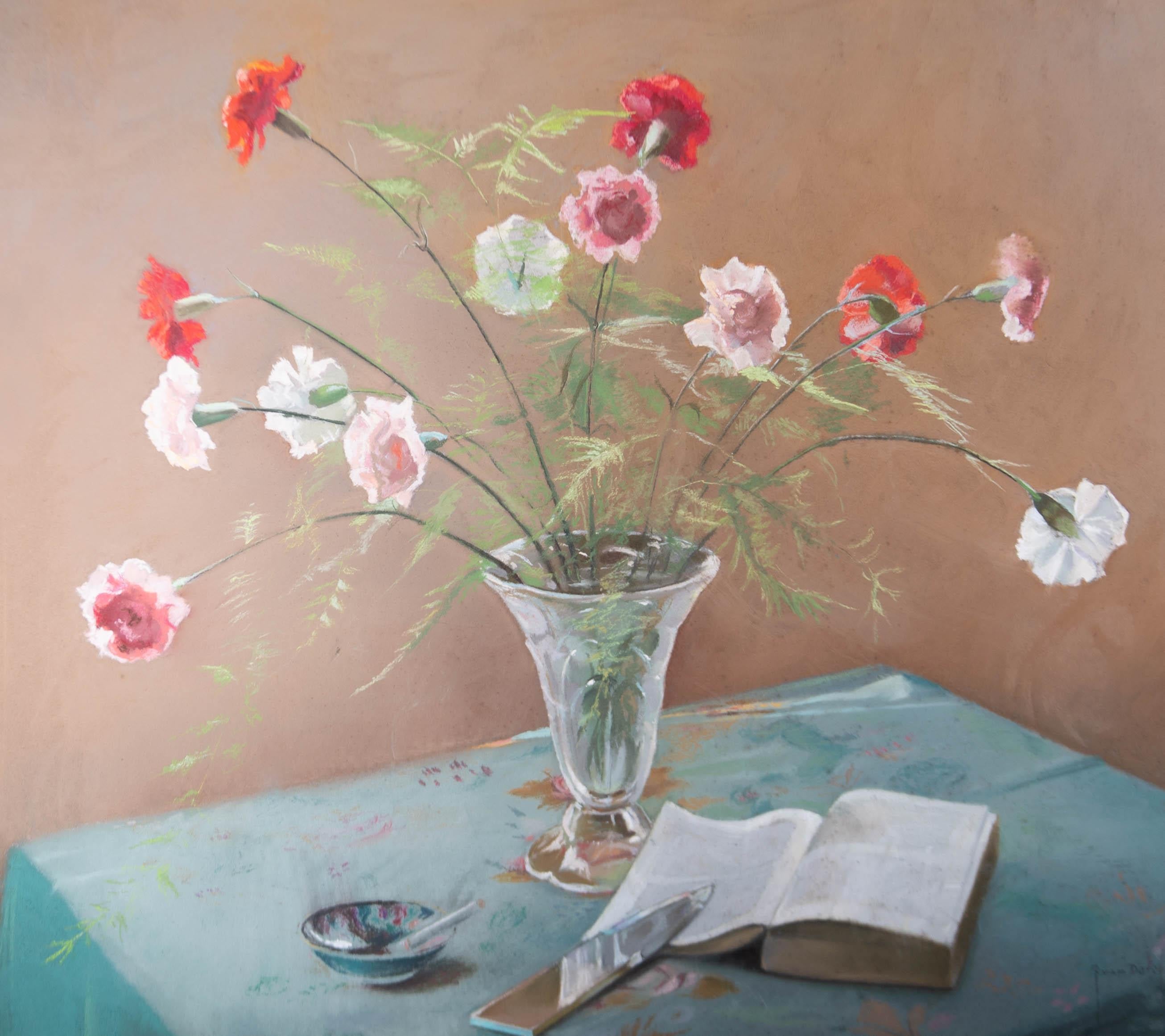 Pastell aus der Mitte des 20. Jahrhunderts – die einfachen Dinge (Braun), Still-Life, von Unknown