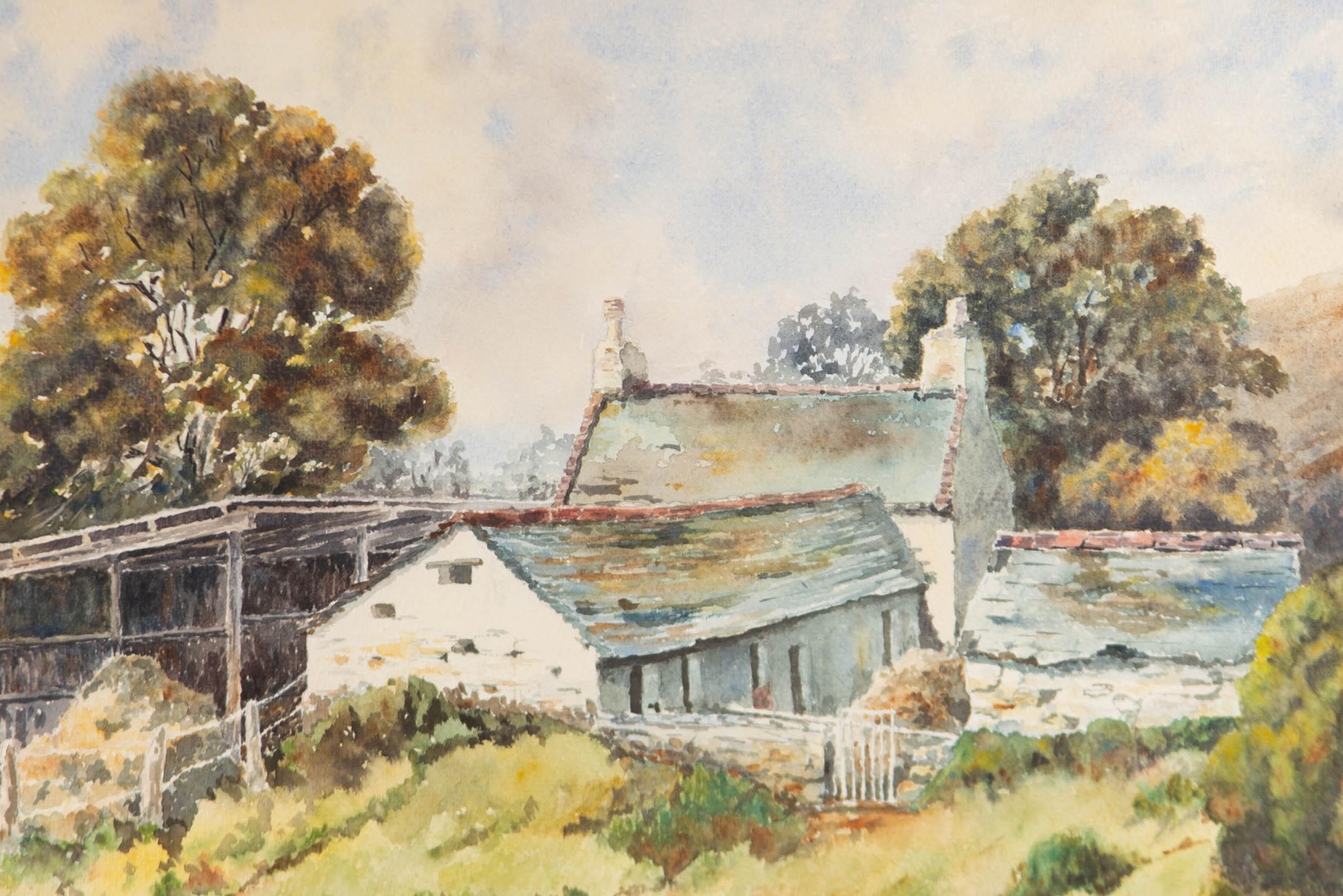 G.F. Broad - 1980 Watercolour, Hill Farm, Anglesey For Sale 1