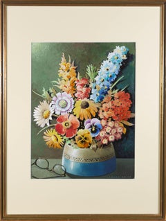 Leonard Smith - Framed Mid 20th Century Watercolour, Summer Flowers