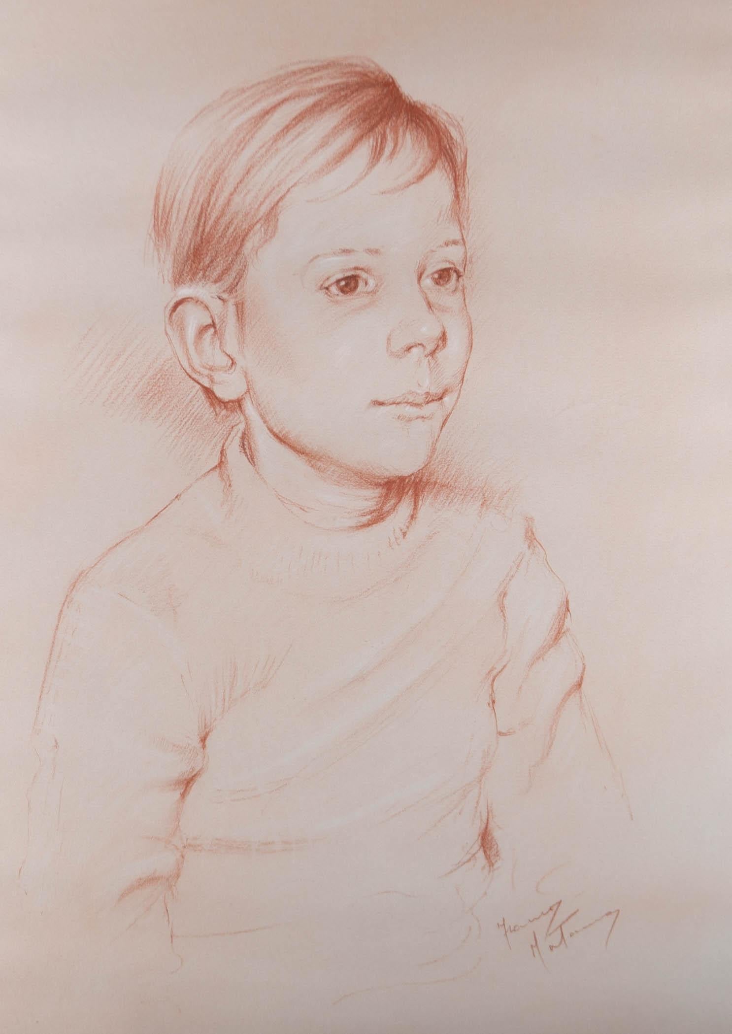 Franco Matania (1922-2006) - Signed 20th Century Chalk Drawing, Robbie For Sale 1