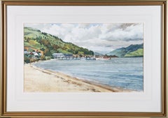 James Wallace - Aquarelle du milieu du 20e siècle signée et encadrée, Côte écossaise