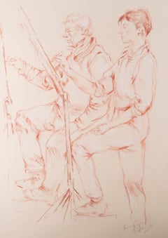 Franco Matania (1922-2006) - Signed 20th Century Chalk Drawing, The Art Students