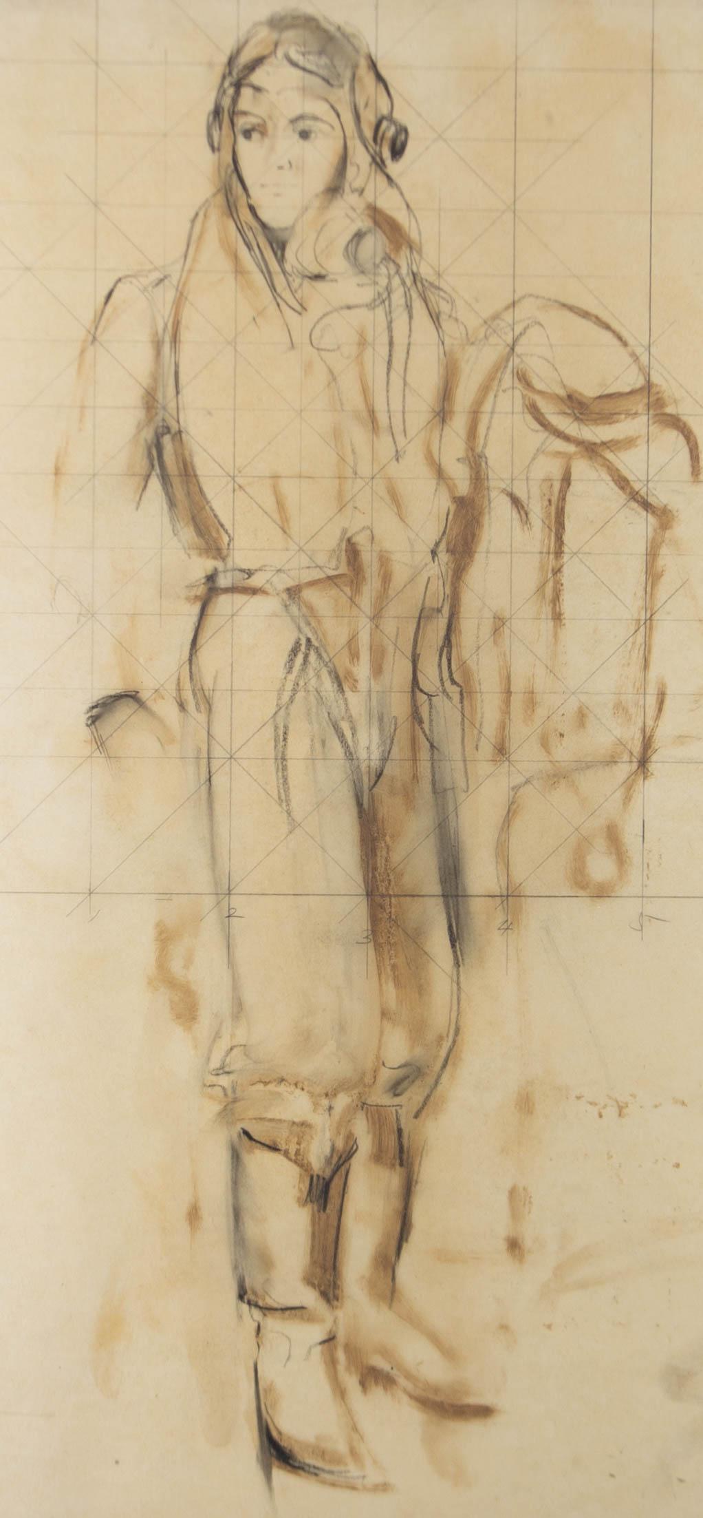 Alfred Kingsley Lawrence RA (1893-1975) - Graphite Drawing, Pilot Study For Sale 1