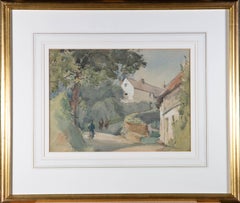 W. B. Collins – signiertes und gerahmtes Aquarell, Sleepy Village, 1854