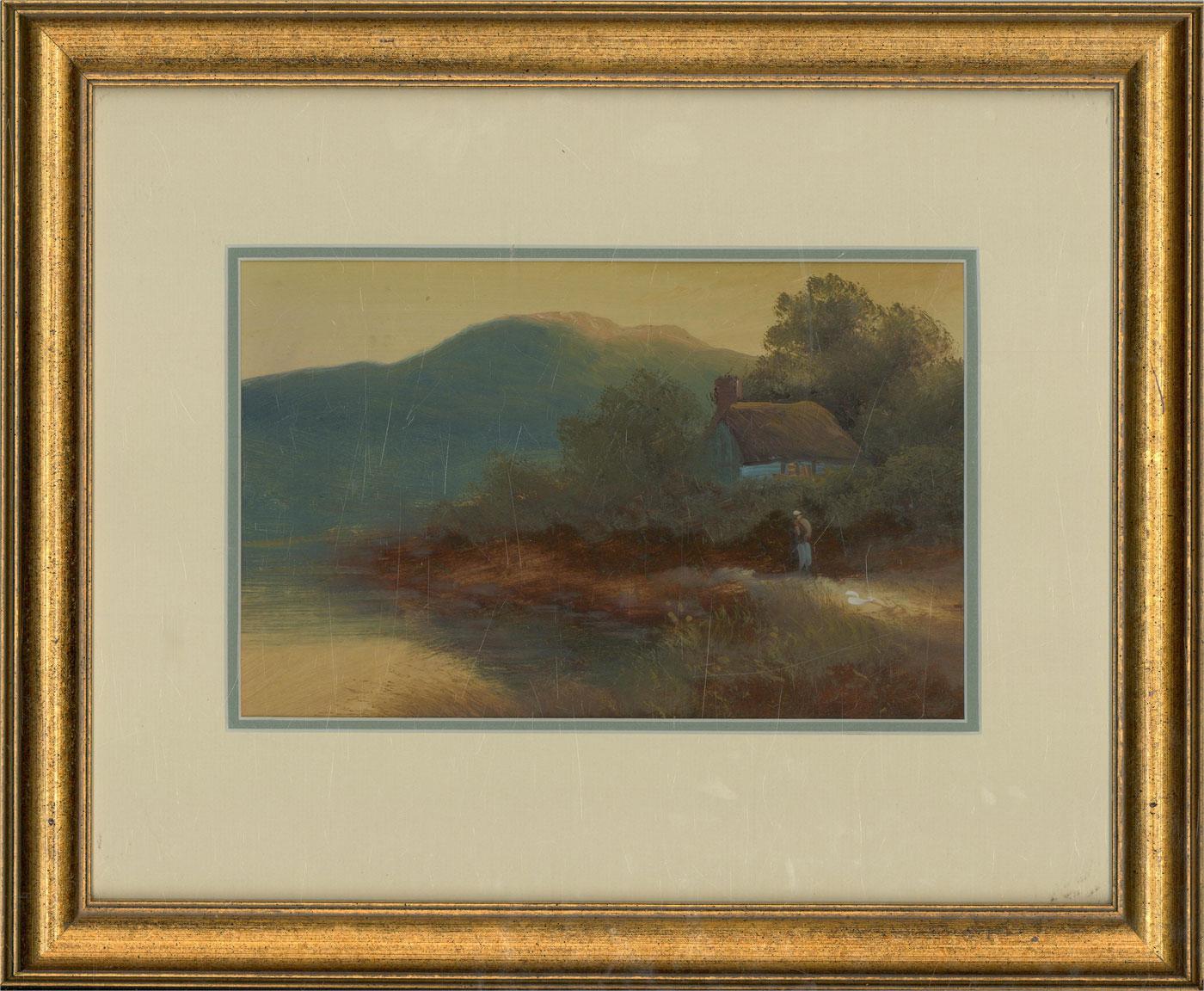 Unknown Landscape Art - Framed Mid 20th Century Gouache - Returning Home