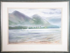 P.M.C. Carrott - Pastel du XXe siècle, voiles à Bassenthwaite