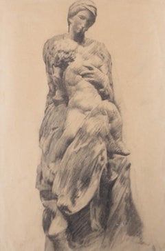 Giorgio Matteo Aicardi (1891-1985) - Disegno a grafite del 1916, Madonna dei Medici