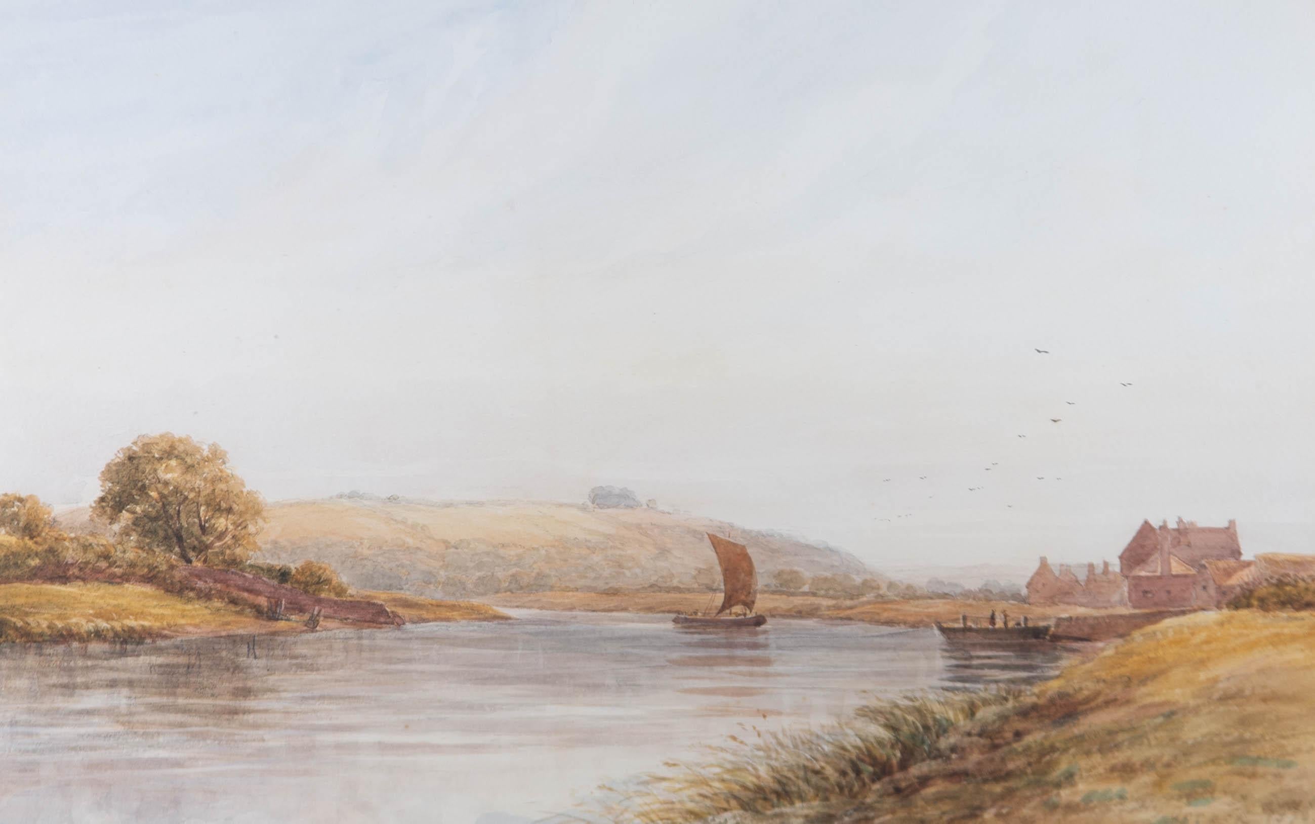 James Orrock RI ROI (1829-1913) - 1876 Aquarell, Flussssssszene im Angebot 1