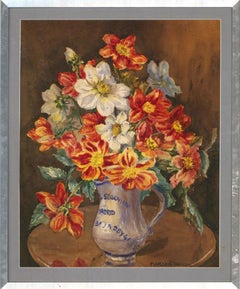Marion Broom RWS (1878-1962) - Aquarell, rote und gelbe Blumen