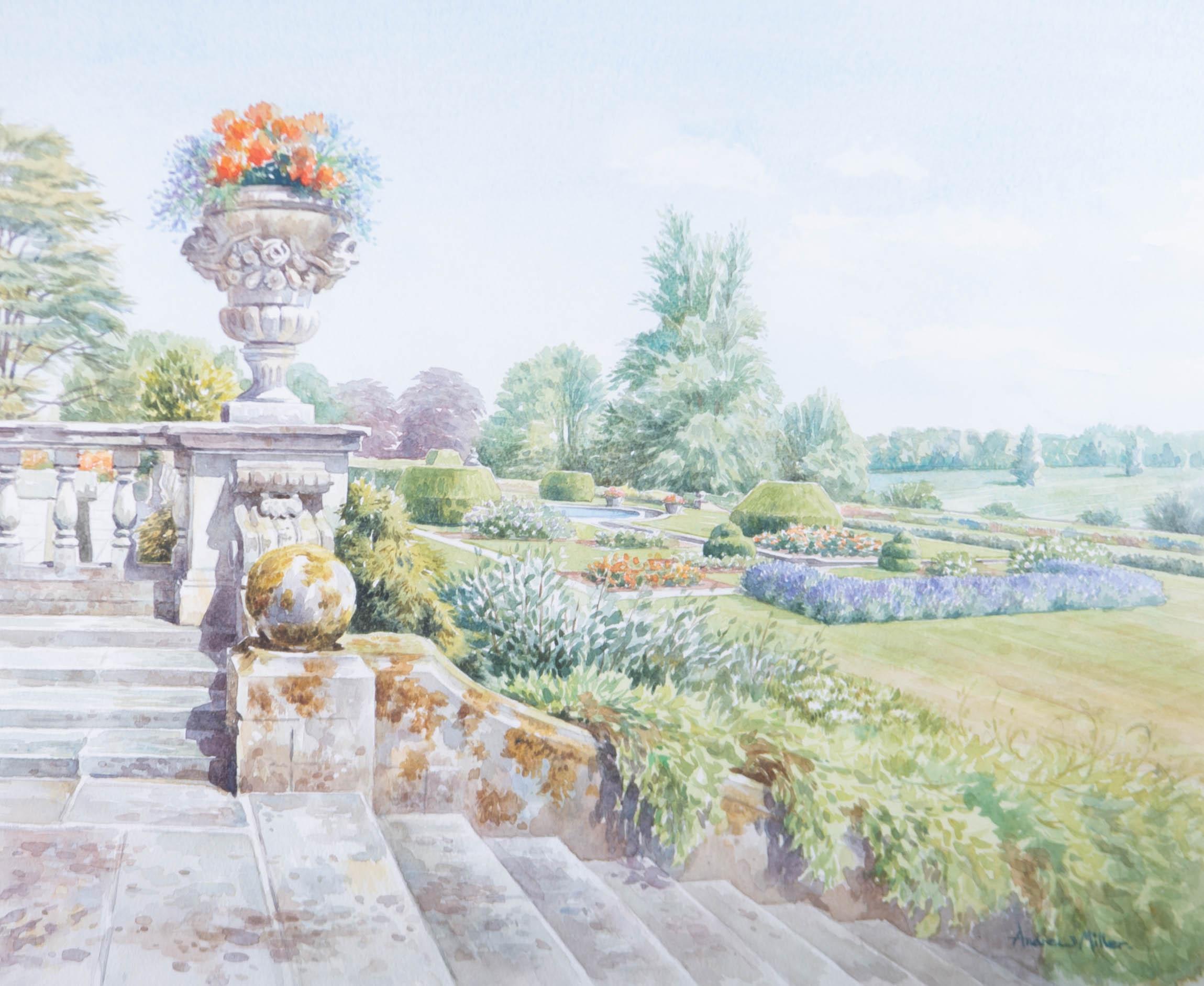 english garden watercolor