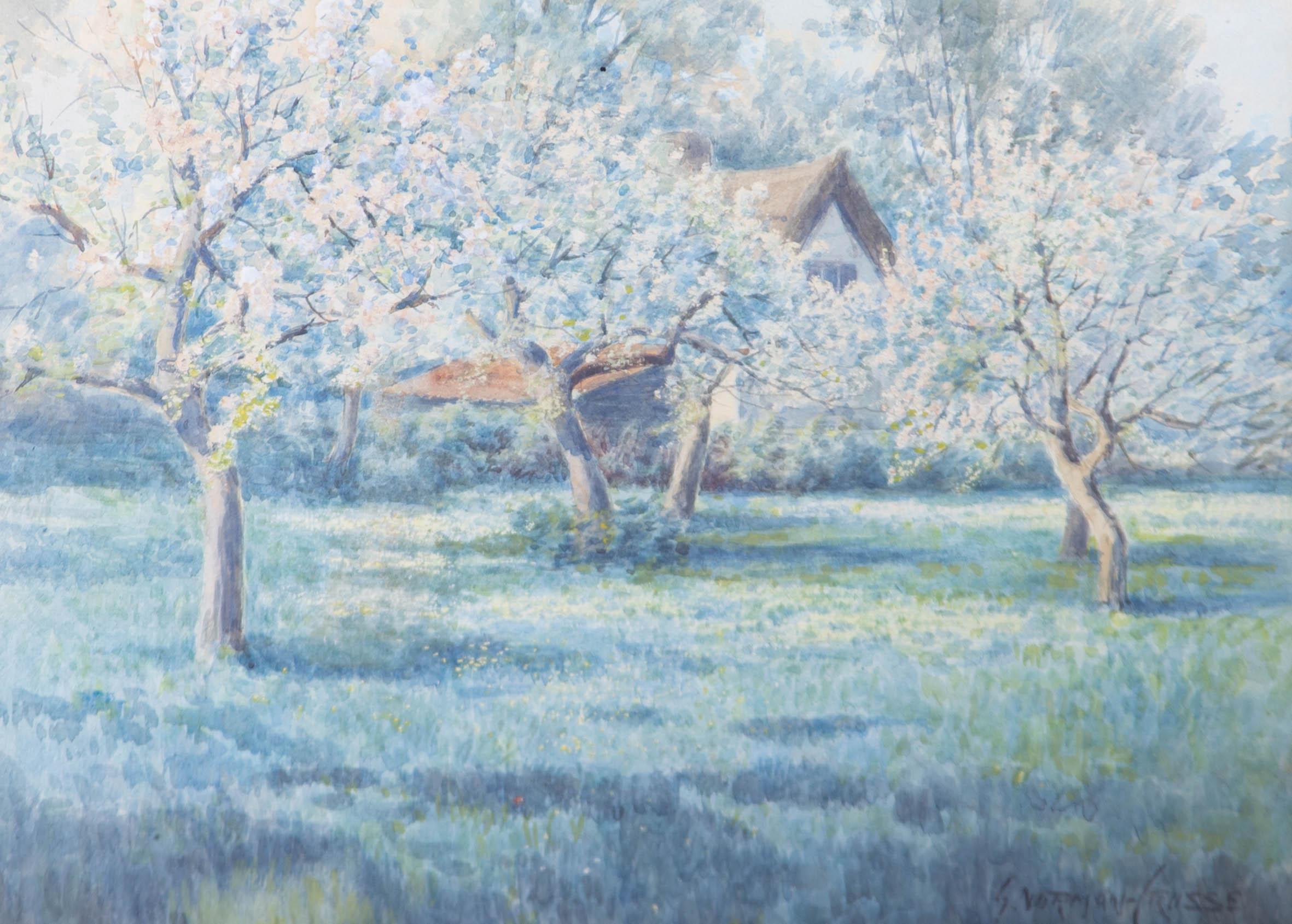 George Norman-Crosse (c.1871â€“1912) - Watercolour, View of an Orchard  For Sale 1
