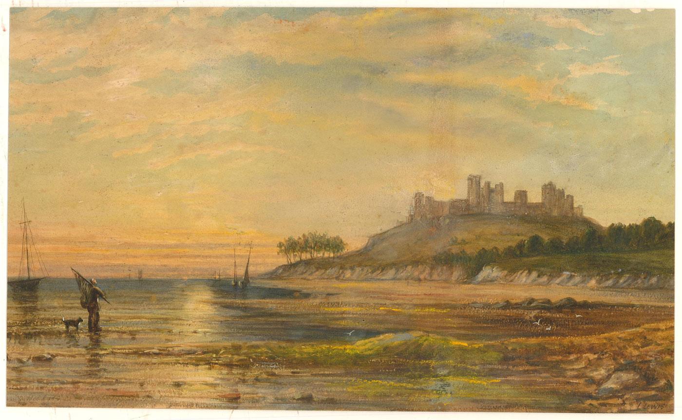 Aquarell, Barmouth Castle, von Lennard Lewis RA (1826-1913), spätes 19. Jahrhundert im Angebot 1