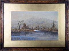 Antique G. Vincent Sheriff (fl.1875-1877) - 1876 Watercolour, On the River Derwent, No.2