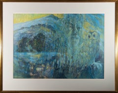 Ken Longcake - 1995 Gouache, Der Eulenmann