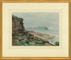 Vintage Frank Watson Wood (1862â€“1953) - 1946 Watercolour, Coastal View of Scarborough