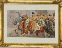 Vintage John Richard Lowndes French (1881â€“1958) - 1919 Watercolour, The King's Birthda