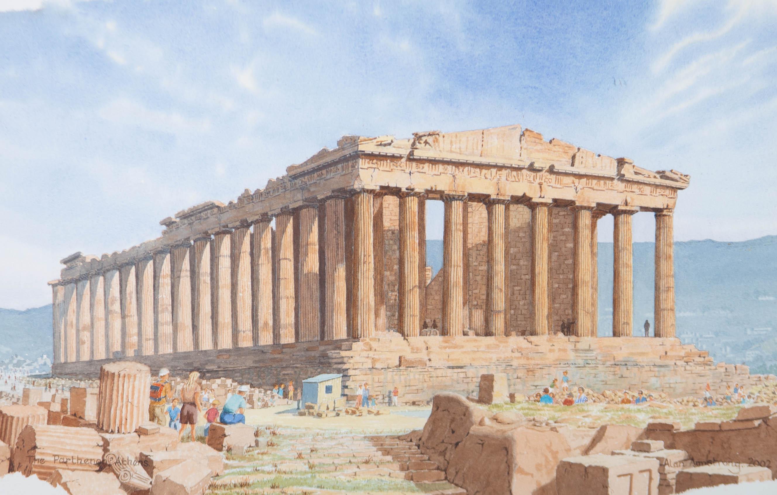 Alan Armstrong - 2002 Watercolour, The Parthenon, Athens For Sale 2