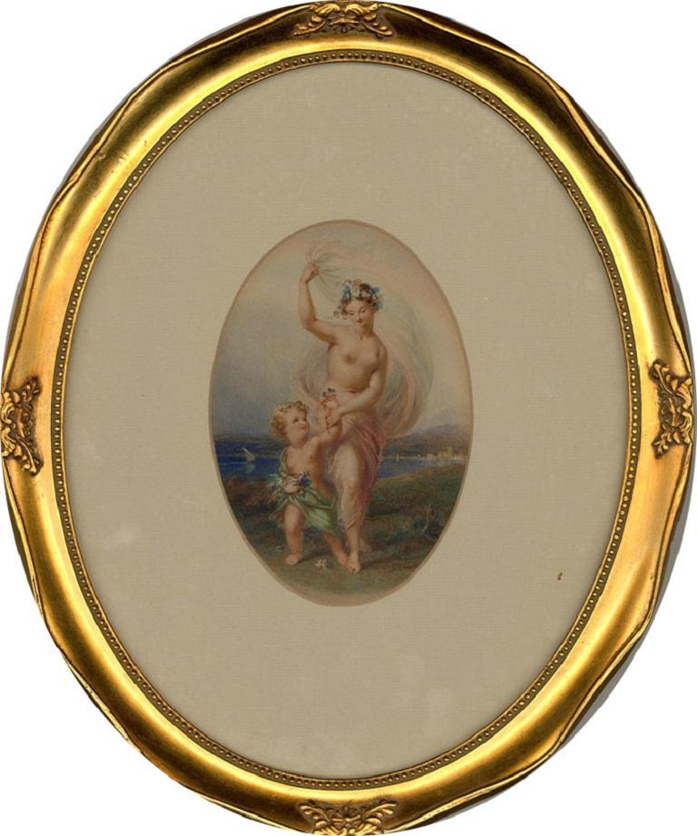Edmund T Parris (1793-1873) - 1842 Aquarell, Allegorischer Tanz im Angebot 3