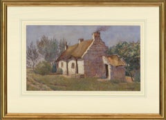 Antique Berenger Benger RCA RBA (1868-1935) - 1885 Watercolour, Thatched Cottage