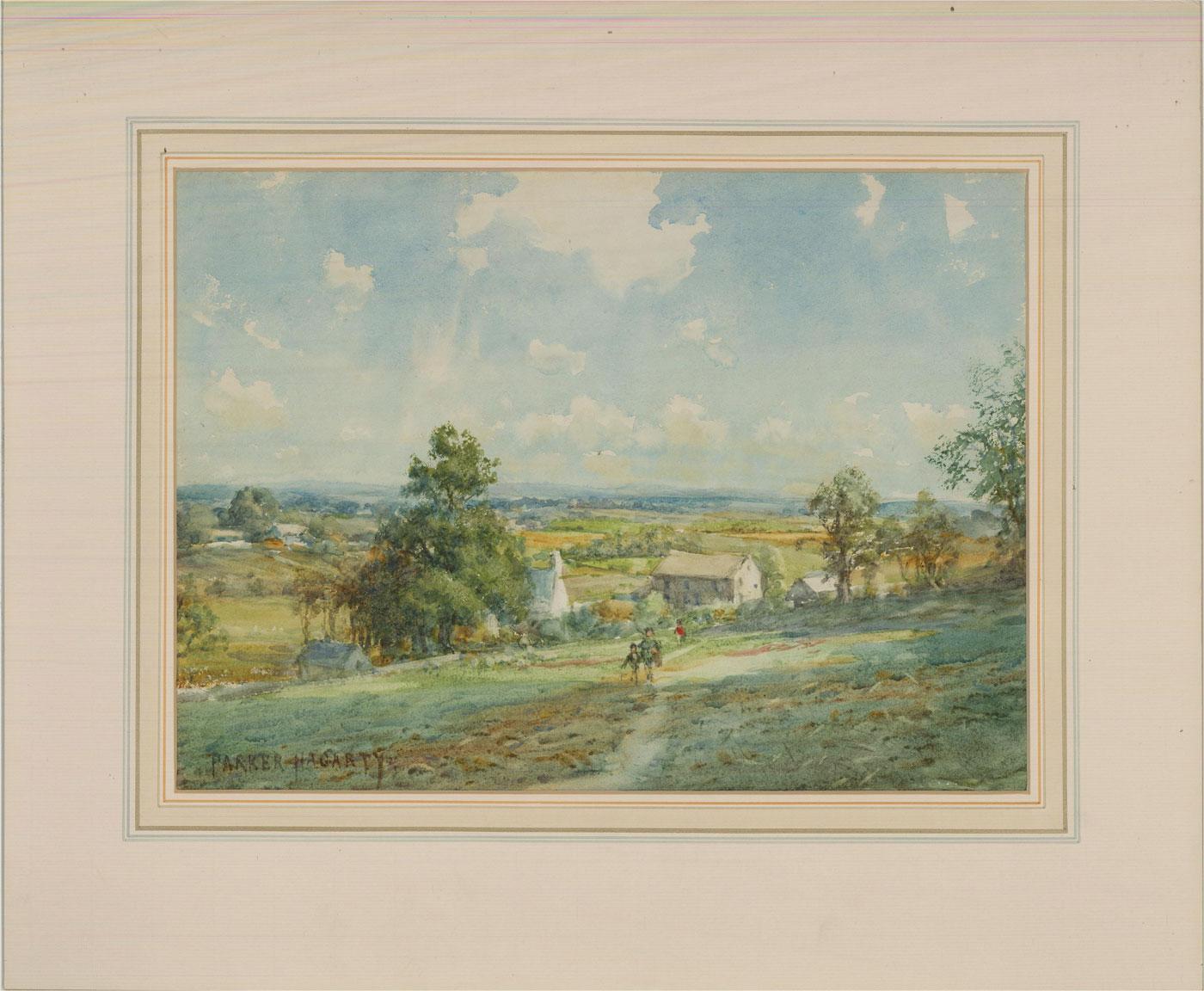 Parker Hagarty - Signed Early 20th Century Watercolour, Rural Scene For Sale 1