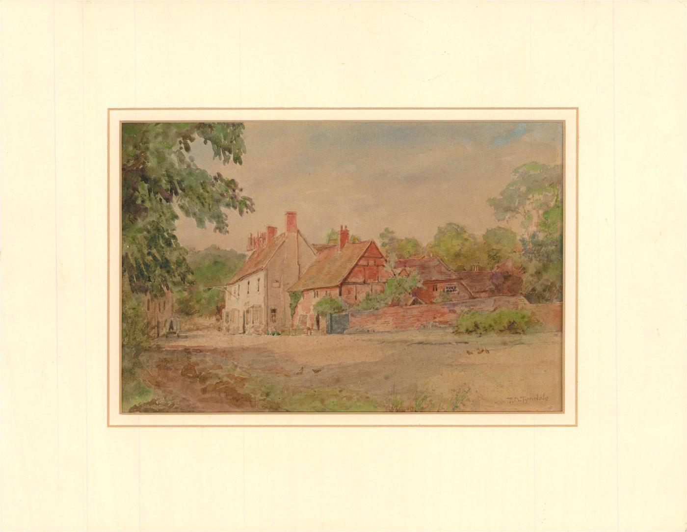 Thomas N. Tyndale (1860-1930) – Landhaus-Aquarell des späten 19. Jahrhunderts im Angebot 1