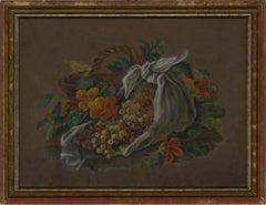 Antique Mid 19th Century Watercolour - Autumnal Bounty