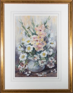 Marion Broom RWS (1878-1962) - Aquarell des frühen 20. Jahrhunderts, späte Sommerblüten