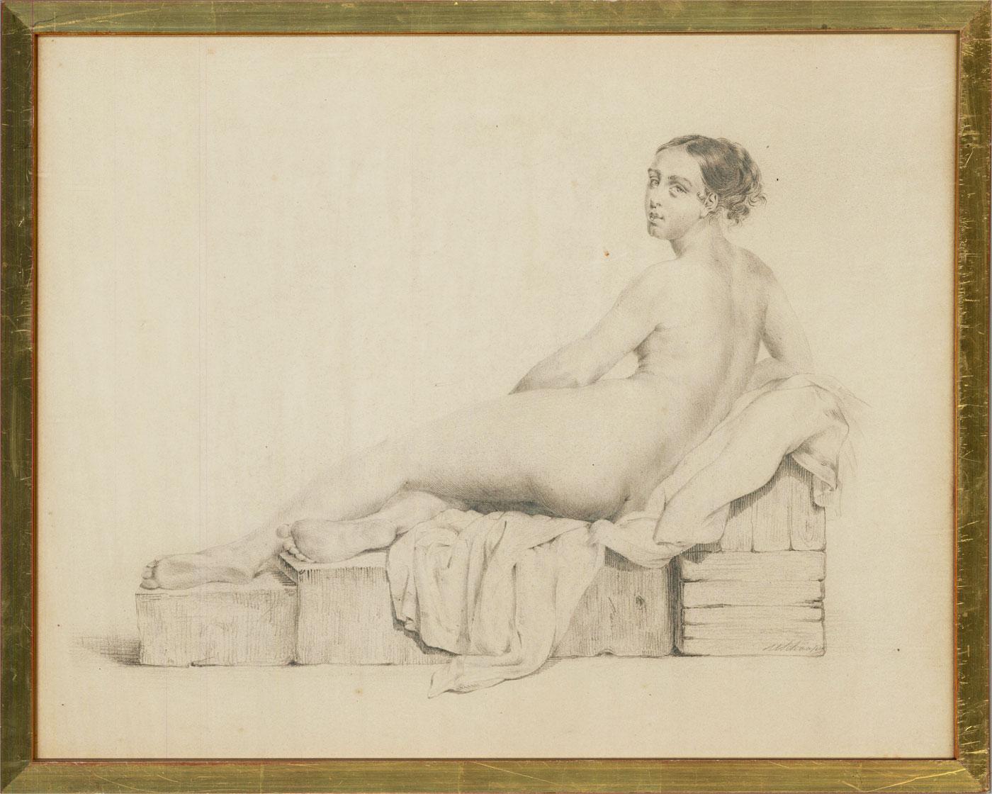Max Ulrich Schoop (1903-1990) - Early 20thC Graphite Drawing, Classical Nude For Sale 3